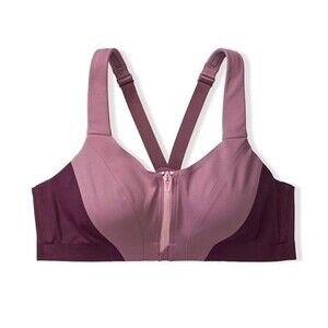 Victoria’s Secret Knockout Sport Bra Front Zip Max Support 32B Pink Color Block